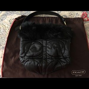 Coach Hobo Bag w/ Rabbit Fur